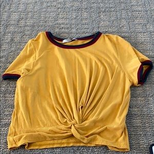 Mustard colored crop top